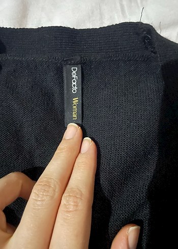 Uzun Siyah Kadın hırka - Görsel 2