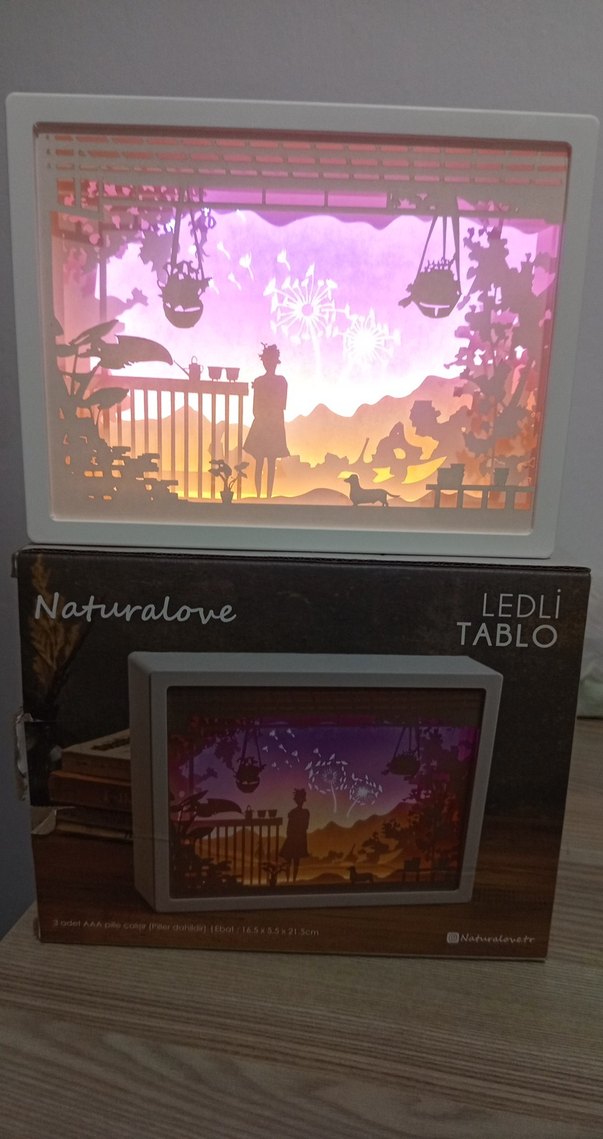 Mor Renkli Dekoratif LED'li tablo - Görsel 3