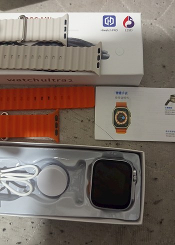 Turuncu Kayışlı Gri Akıllı Saat - Görsel 3