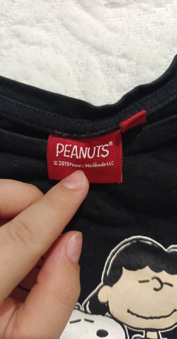 Kız Çocuk Siyah Peanuts Baskılı Uzun Kollu Tişört - Görsel 3