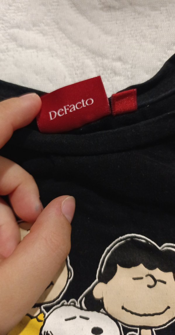 Kız Çocuk Siyah Peanuts Baskılı Uzun Kollu Tişört - Görsel 4