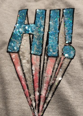 5 Yaş Beden Kız Çocuk Gri Uzun Kollu Sweatshirt