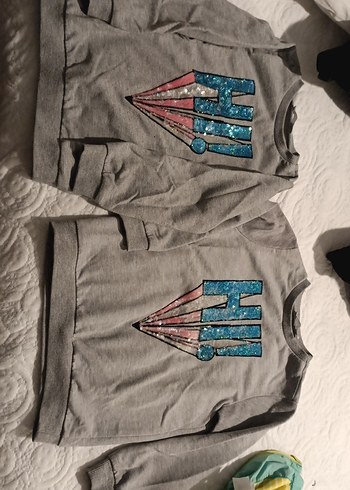 Kız Çocuk Gri Uzun Kollu Sweatshirt