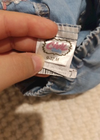 Nakışlı Fırfırlı Mavi Denim Kız Eteği - Görsel 3