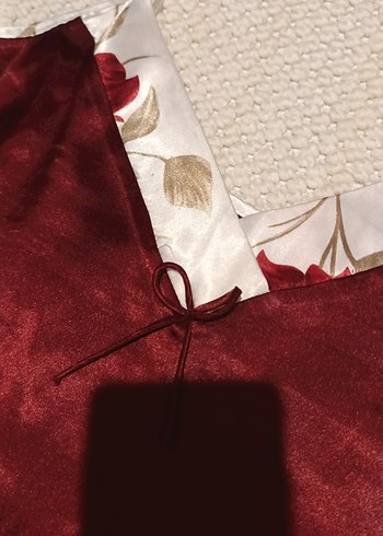 Bordo Nakışlı Mini Kadın saten Pijama Takımı - Görsel 5