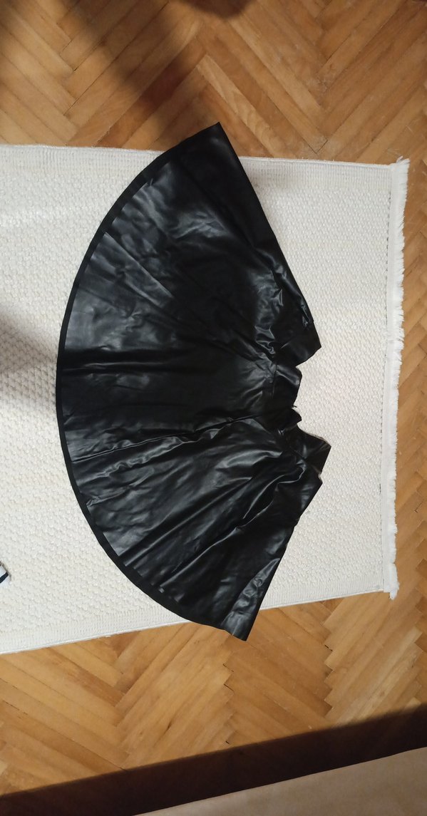 Siyah Deri Pilili Midi Mini Etek - Görsel 3