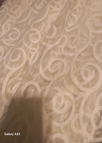 İşlemeli Beyaz Modern Tül Perde - Görsel 2