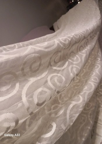 İşlemeli Beyaz Modern Tül Perde - Görsel 5