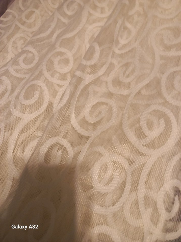 İşlemeli Beyaz Modern Tül Perde - Görsel 2