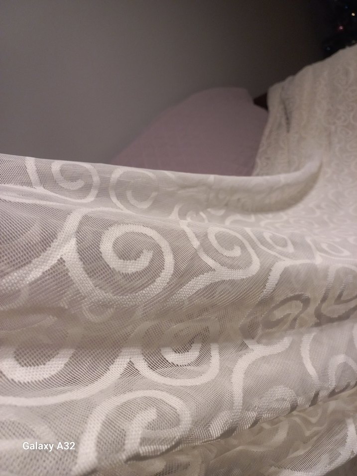 İşlemeli Beyaz Modern Tül Perde - Görsel 3