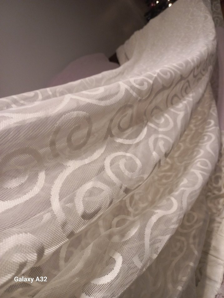 İşlemeli Beyaz Modern Tül Perde - Görsel 5