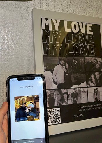 Kişiye Özel Fotoğraflı Aşk Temalı Çerçeve - Görsel 2