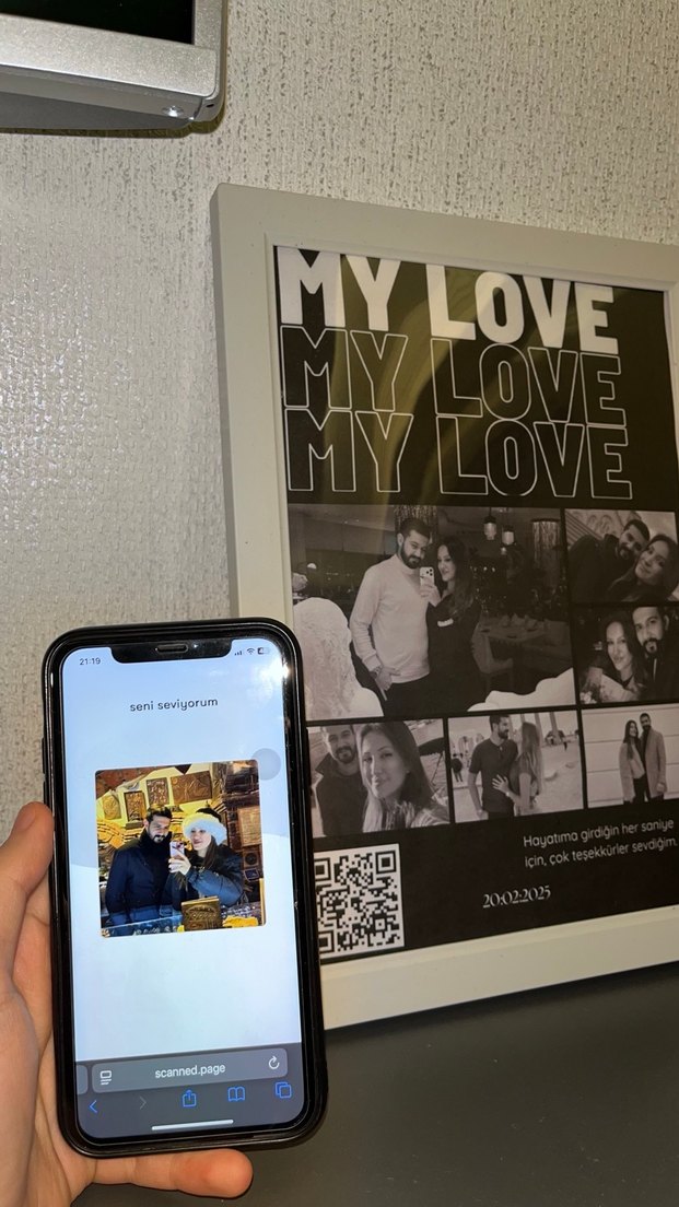 Kişiye Özel Fotoğraflı Aşk Temalı Çerçeve - Görsel 2