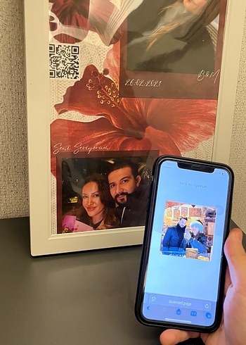 Bordo Çiçekli Fotoğraf Çerçevesi hediye - Görsel 4