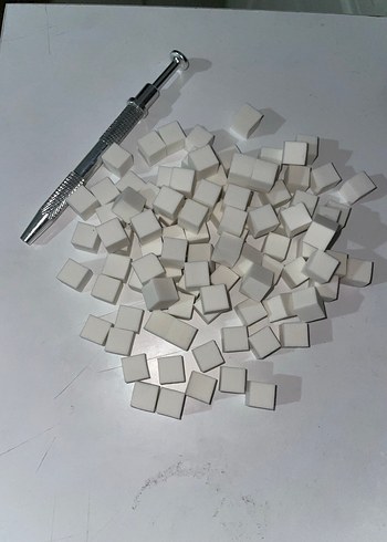 Beyaz tırnak Süngeri Seti ve Metal Uygulama Aparatı - Görsel 2