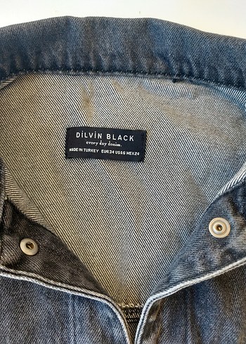 Gri Kadın Düğmeli Kot Ceket - Görsel 6