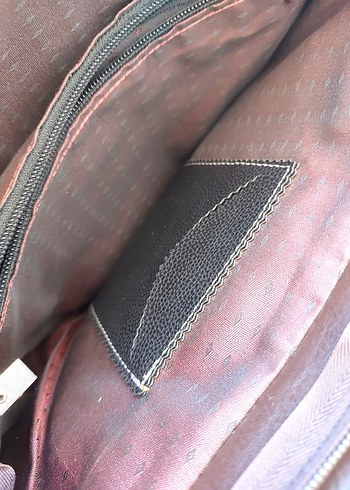 Kahverengi Yılan Derisi Desenli Deri Kadın Çanta - Görsel 8