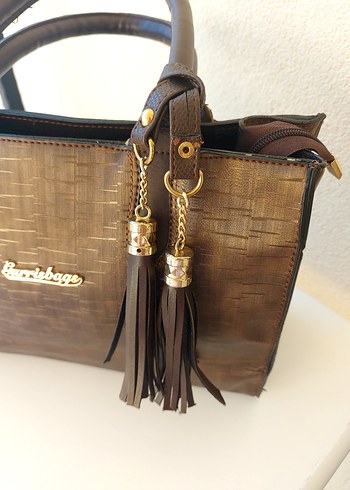 Kahverengi Yılan Derisi Desenli Deri Kadın Çanta - Görsel 2