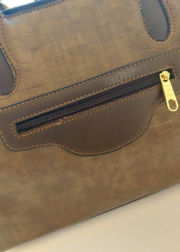 Kahverengi Yılan Derisi Desenli Deri Kadın Çanta - Görsel 6