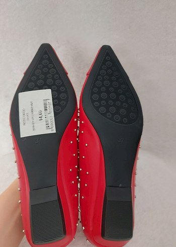 Kırmızı Boncuk Detaylı Kadın Babet - Görsel 4