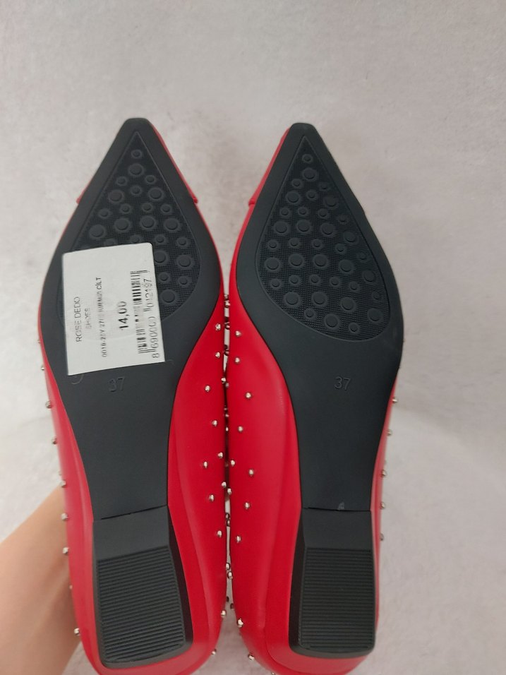 Kırmızı Boncuk Detaylı Kadın Babet - Görsel 4