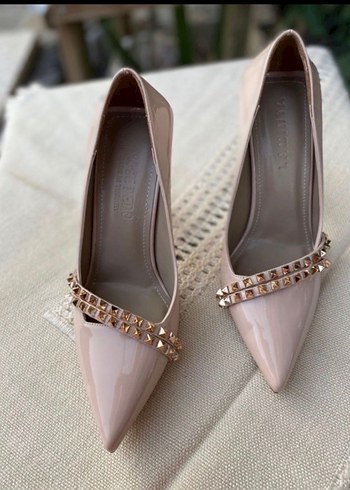 Bej Rugan Stiletto Topuklu Kadın Ayakkabı 272 - Görsel 2