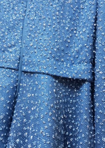 Mavi Tesettür Abiye Elbise - Görsel 4