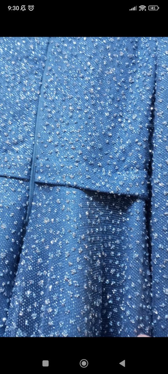 Mavi Tesettür Abiye Elbise - Görsel 4