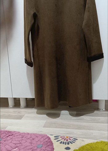 Kadın Kahverengi Süet Uzun Ceket - Görsel 3