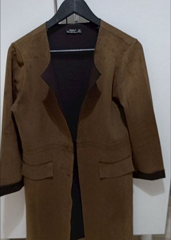 Kadın Kahverengi Süet Uzun Ceket - Görsel 2