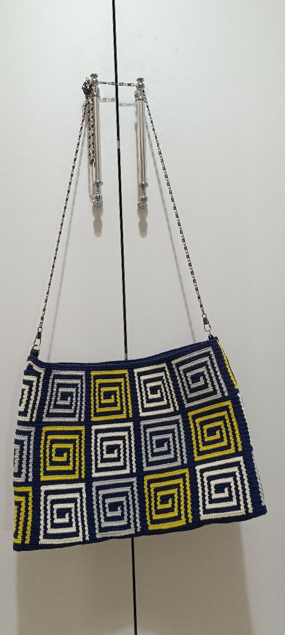 Desenli el örgüsü çanta - Görsel 2