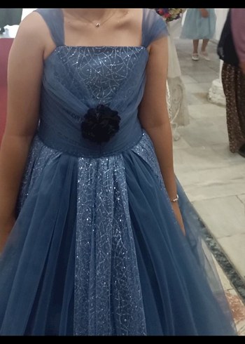 Mavi Kız Abiye Elbise - Görsel 5