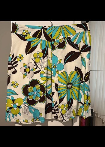 Çiçek Desenli Pilili Midi Etek - Görsel 4