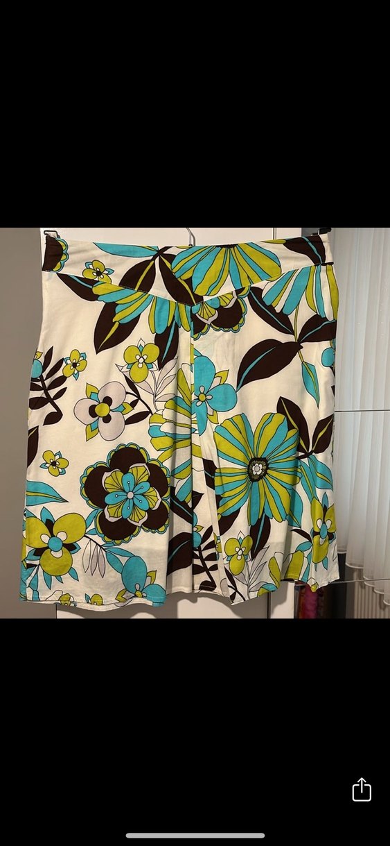 Çiçek Desenli Pilili Midi Etek - Görsel 4