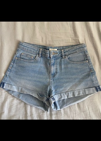 Kadın Mavi Mini Denim Şort