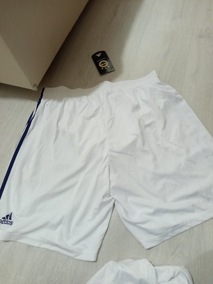 Erkek Beyaz Spor Şort Velcro Detaylı - Görsel 2