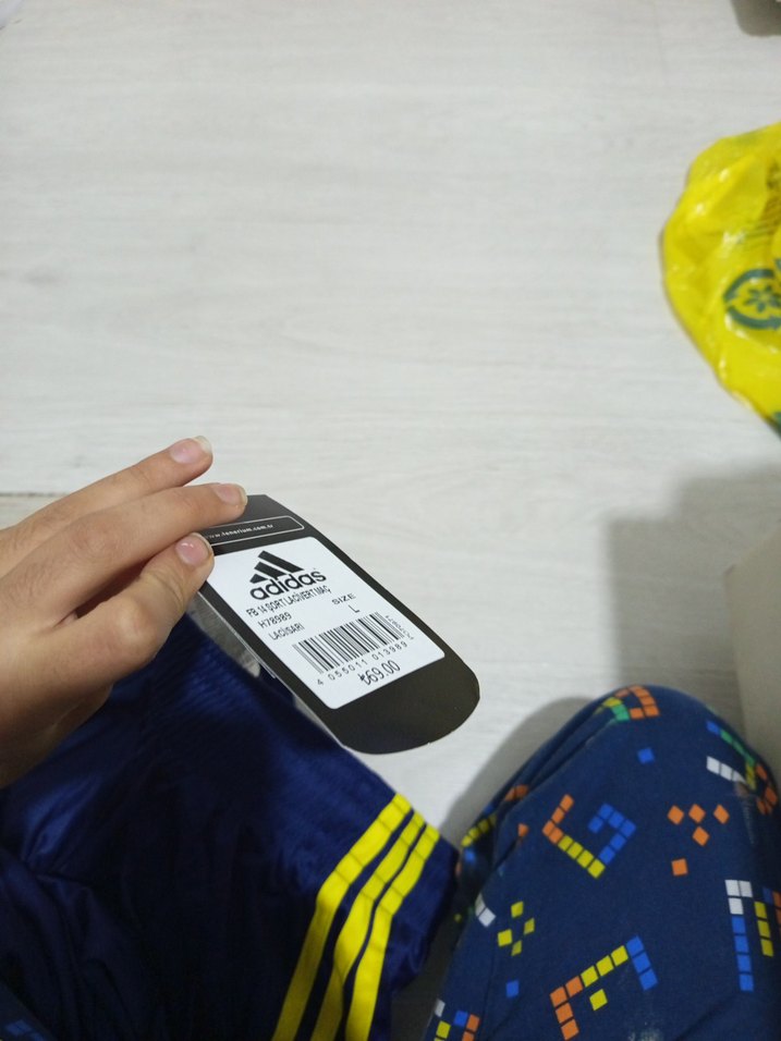 Erkek Lacivert Sarı Spor Şort - Görsel 3