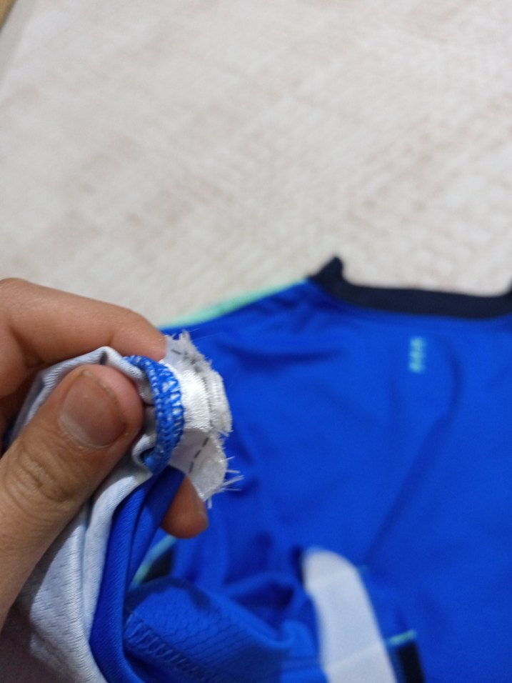 Mavi Siyah Çizgili Erkek Kısa Kollu Forma - Görsel 3