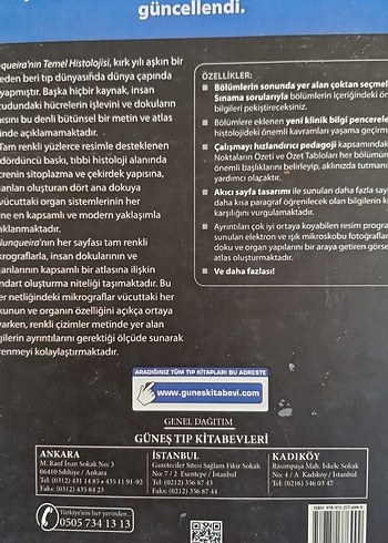 Junqueira Temel Histoloji Konu ve Atlas Kitabı