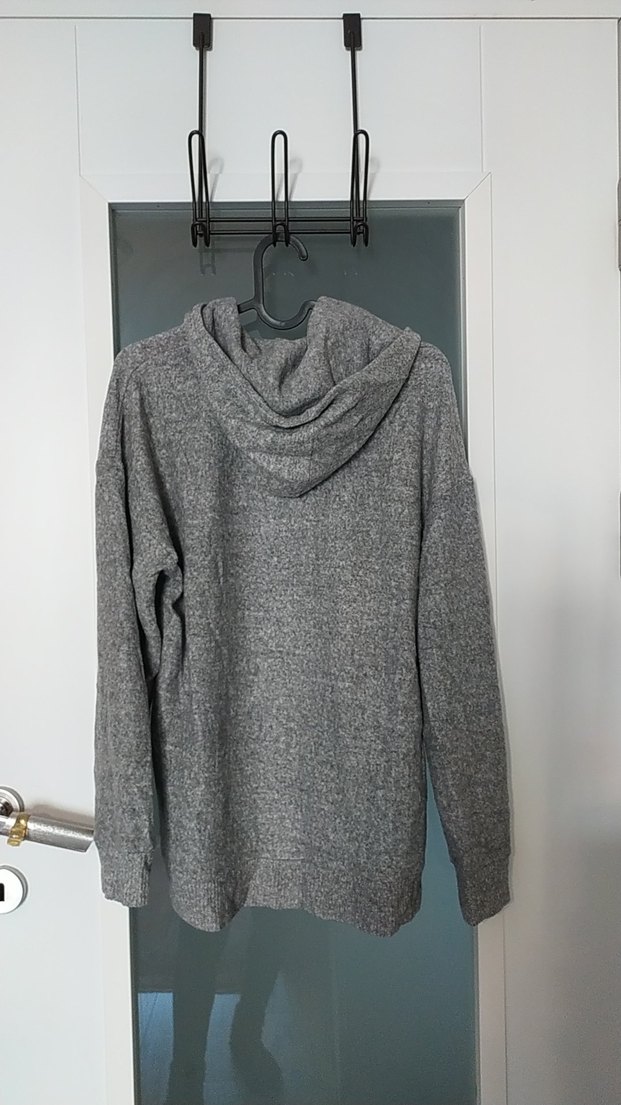 Gri Kapüşonlu Kadın Sweatshirt - Görsel 3