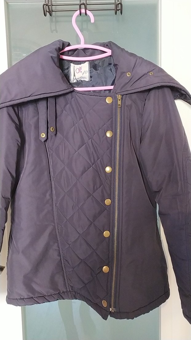 Düğmeli Lacivert Kadın Ceket, Normal Boy - Görsel 2