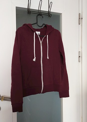 xs Beden Bordo Fermuarlı Kadın Sweatshirt