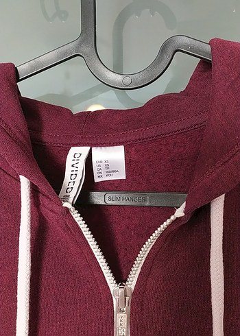H&M Bordo Fermuarlı Kadın Sweatshirt