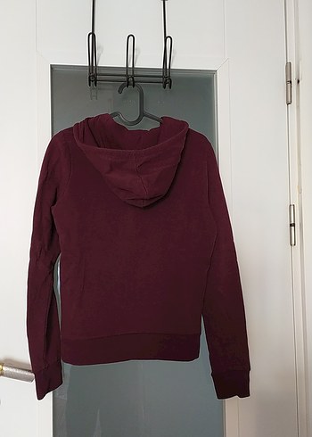 xs Beden bordo Renk Bordo Fermuarlı Kadın Sweatshirt