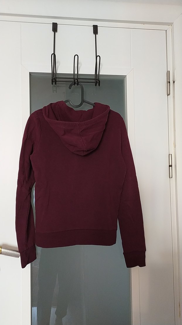Bordo Fermuarlı Kadın Sweatshirt - Görsel 4