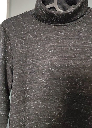 Gri Kadın Boğazlı İnce Örgü Kazak - Görsel 3