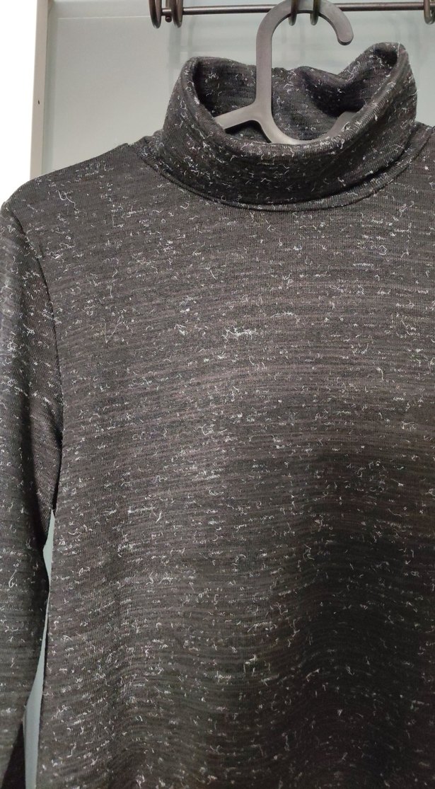 Gri Kadın Boğazlı İnce Örgü Kazak - Görsel 3