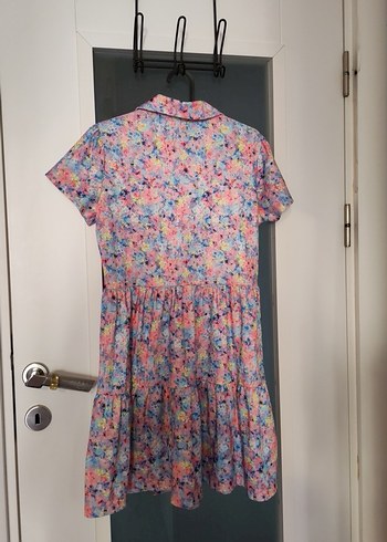 Pastel Renkli Düğmeli Midi Elbise - Görsel 5