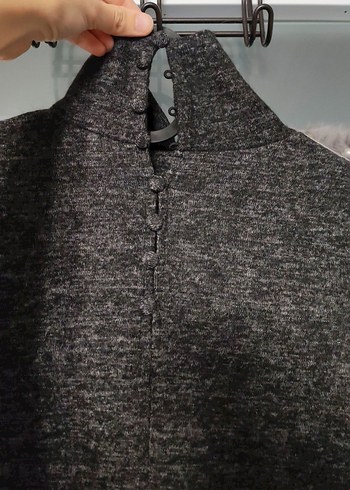 Gri Yumuşak Dokulu Kürk Detaylı Balıkçı Yaka Kazak - Görsel 5