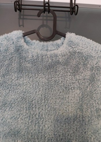 Turkuaz Kadın Yün Örgü Süveter - Görsel 2